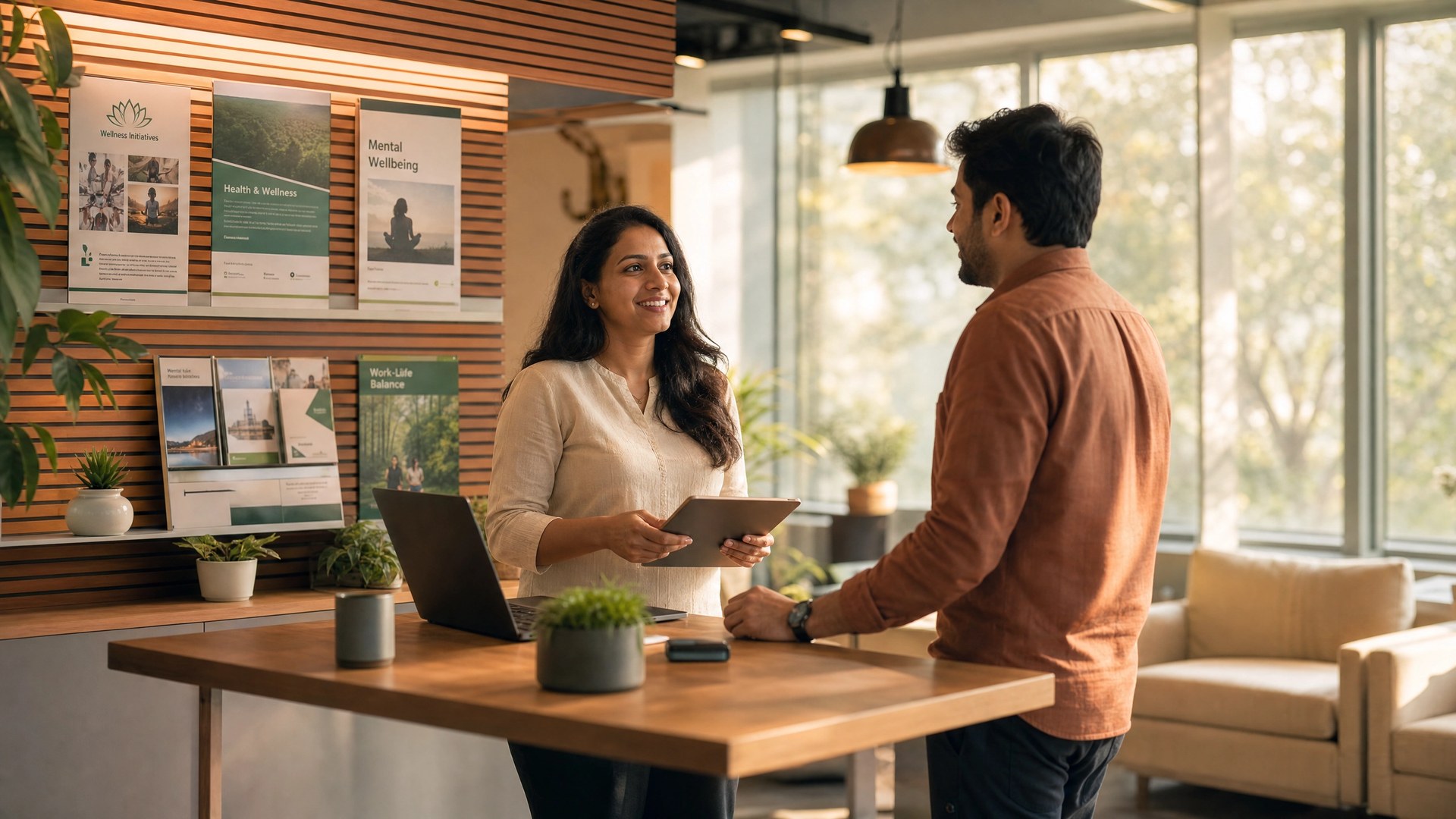 Pinch Lifestyle Manager consulting with a team member